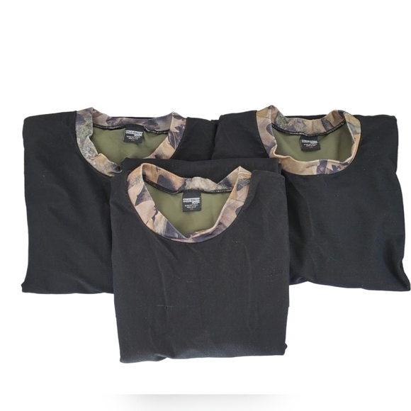 True Timber Black Hunting Shirt Camo Sleeves VTG Mens 2XL Lot of 3 USA Made S/S - Picture 1 of 13